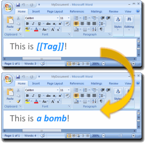 Templater example: a bomb