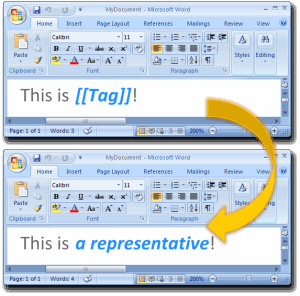 Templater example: a representative