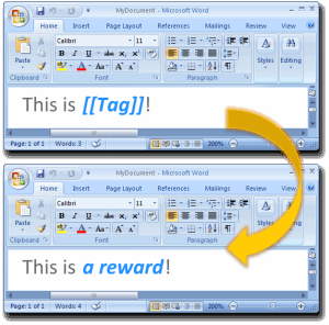 Templater example: a reward