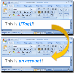 Templater example: an account